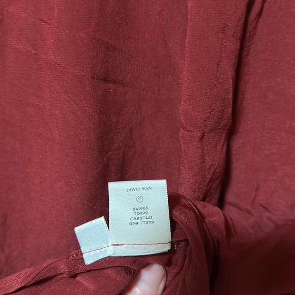 Ann Taylor 100% Silk Maroon Button Down - Picture 7 of 7